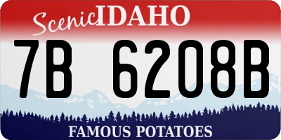 ID license plate 7B6208B
