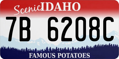 ID license plate 7B6208C