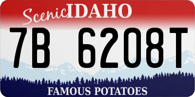 ID license plate 7B6208T