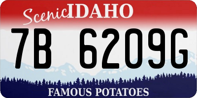 ID license plate 7B6209G
