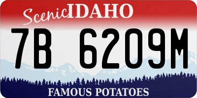 ID license plate 7B6209M