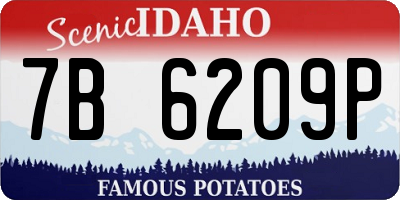 ID license plate 7B6209P