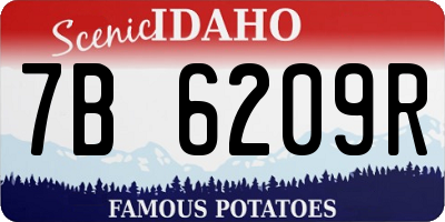 ID license plate 7B6209R