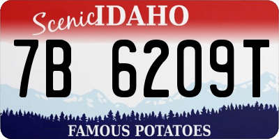 ID license plate 7B6209T