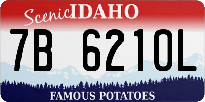 ID license plate 7B6210L