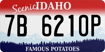ID license plate 7B6210P