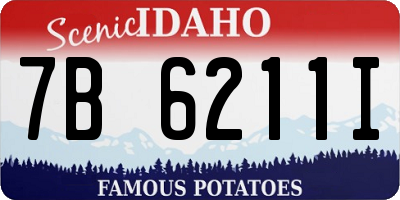 ID license plate 7B6211I