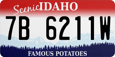 ID license plate 7B6211W