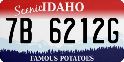 ID license plate 7B6212G