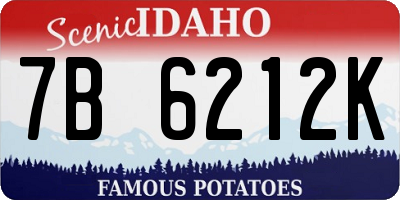ID license plate 7B6212K