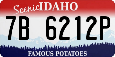 ID license plate 7B6212P