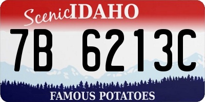 ID license plate 7B6213C