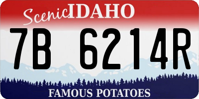 ID license plate 7B6214R