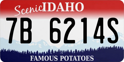 ID license plate 7B6214S