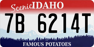 ID license plate 7B6214T