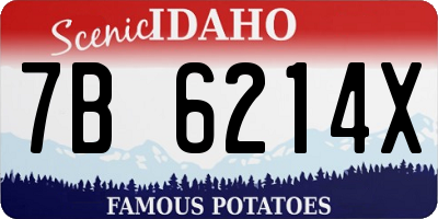 ID license plate 7B6214X