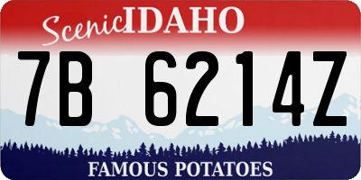 ID license plate 7B6214Z