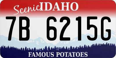 ID license plate 7B6215G