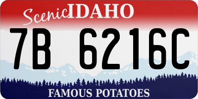 ID license plate 7B6216C