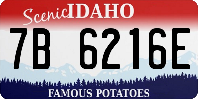 ID license plate 7B6216E