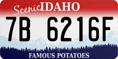 ID license plate 7B6216F