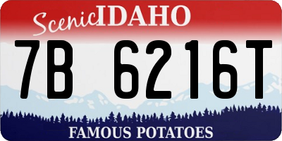 ID license plate 7B6216T