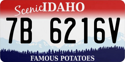 ID license plate 7B6216V
