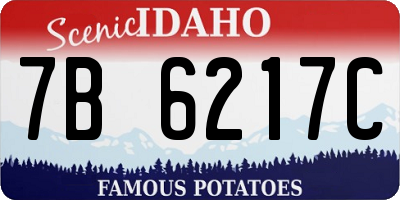 ID license plate 7B6217C