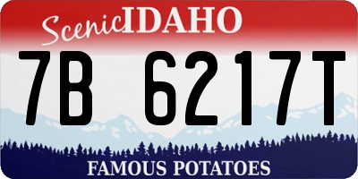 ID license plate 7B6217T