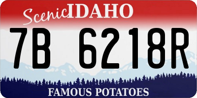 ID license plate 7B6218R