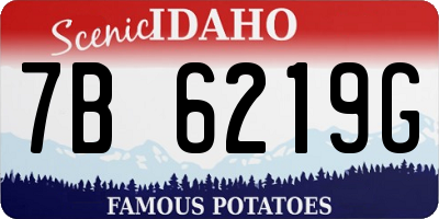 ID license plate 7B6219G