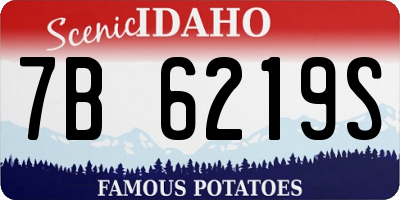 ID license plate 7B6219S