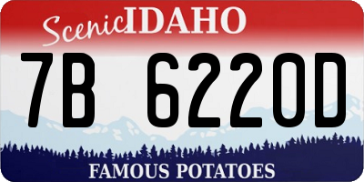 ID license plate 7B6220D