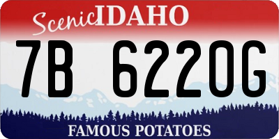 ID license plate 7B6220G
