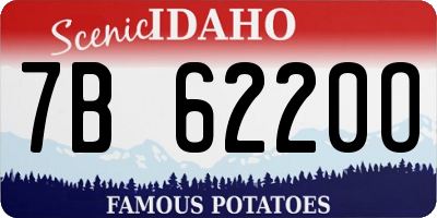 ID license plate 7B6220O