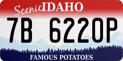 ID license plate 7B6220P
