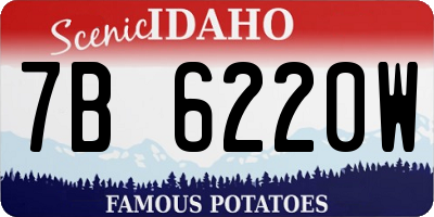 ID license plate 7B6220W