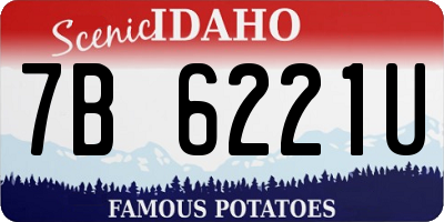 ID license plate 7B6221U