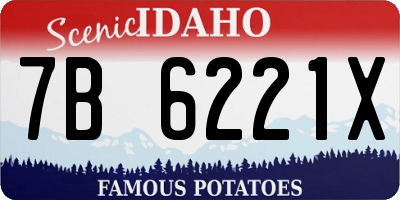 ID license plate 7B6221X