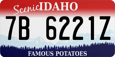 ID license plate 7B6221Z