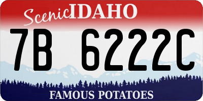 ID license plate 7B6222C