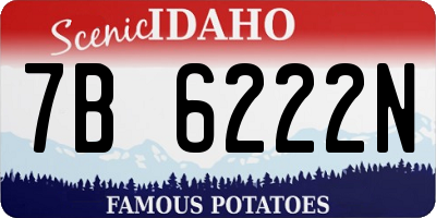 ID license plate 7B6222N