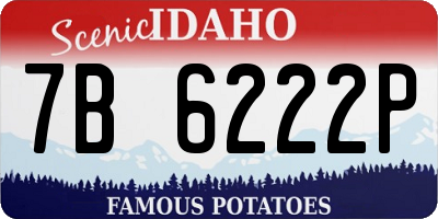 ID license plate 7B6222P