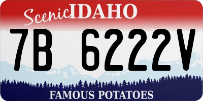 ID license plate 7B6222V
