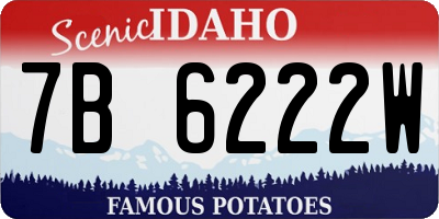 ID license plate 7B6222W