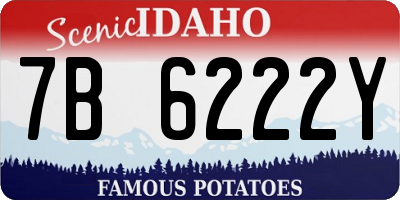 ID license plate 7B6222Y