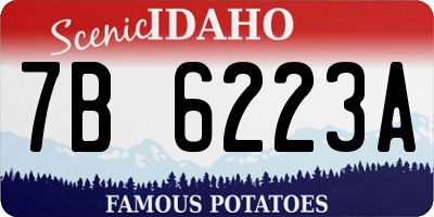 ID license plate 7B6223A