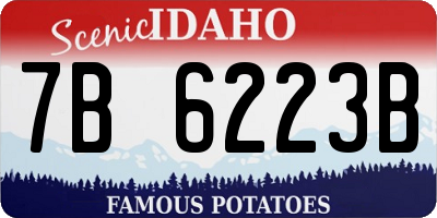 ID license plate 7B6223B