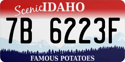 ID license plate 7B6223F