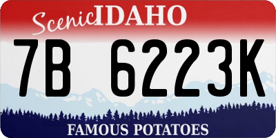 ID license plate 7B6223K